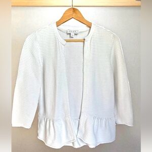 🎈Elle White Open Front Cardigan Peplum S